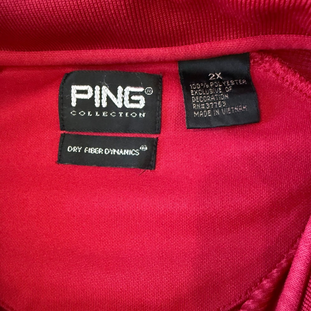 PING COLLECTION Mens Golf Polo Shirt Red Dry Fiber Dynamics Size 2X - Picture 5 of 8